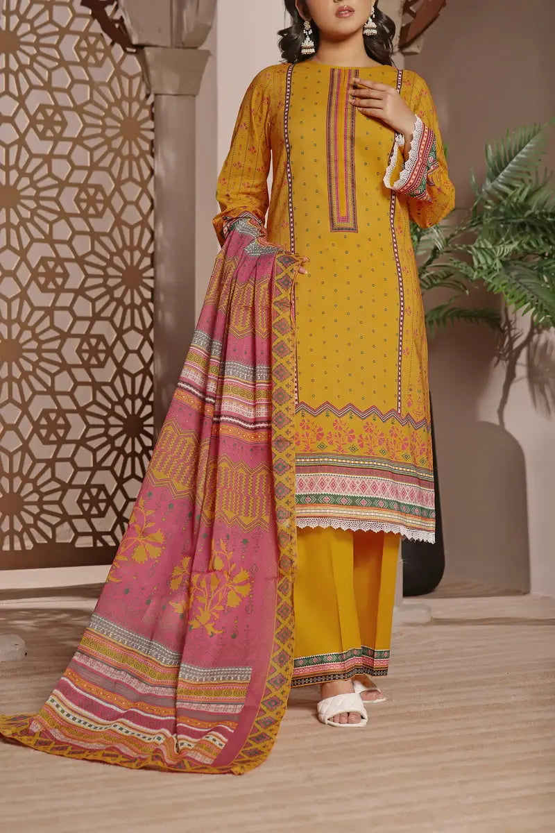 VS Textiles Mills 3PC MISRI Lawn Collection - Yellow (UNSTITCHED)