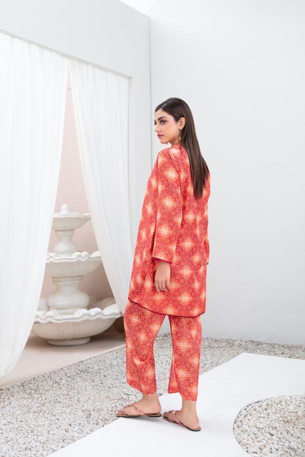 TAWAKKAL FABRICS - 2 PIECE SWISS VOILE SUIT - CARROT (UNSTITCHED)