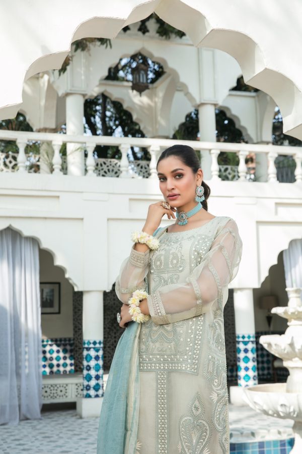 TAWAKKAL FABRICS 3 - PIECE EMBROIDERED CHIFFON SUIT - GREY (PRET)