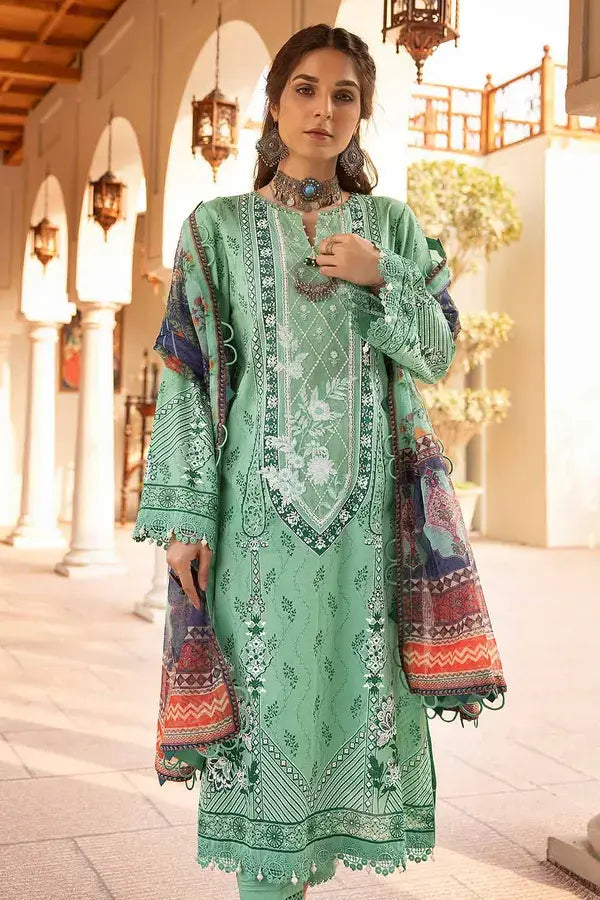 GUL AHMED 3 - PIECE EMBROIDERED LACQUER PRINTED LAWN SUIT - MULTI (UNSTITCHED)