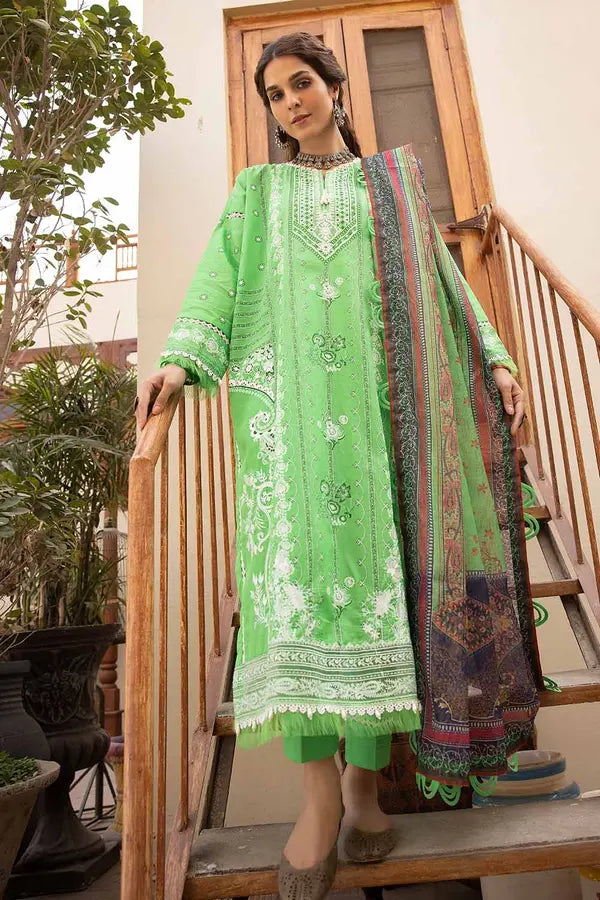 GUL AHMED 3 - PIECE EMBROIDERED LAWN SUIT - MULTI GREEN (UNSTITCHED)