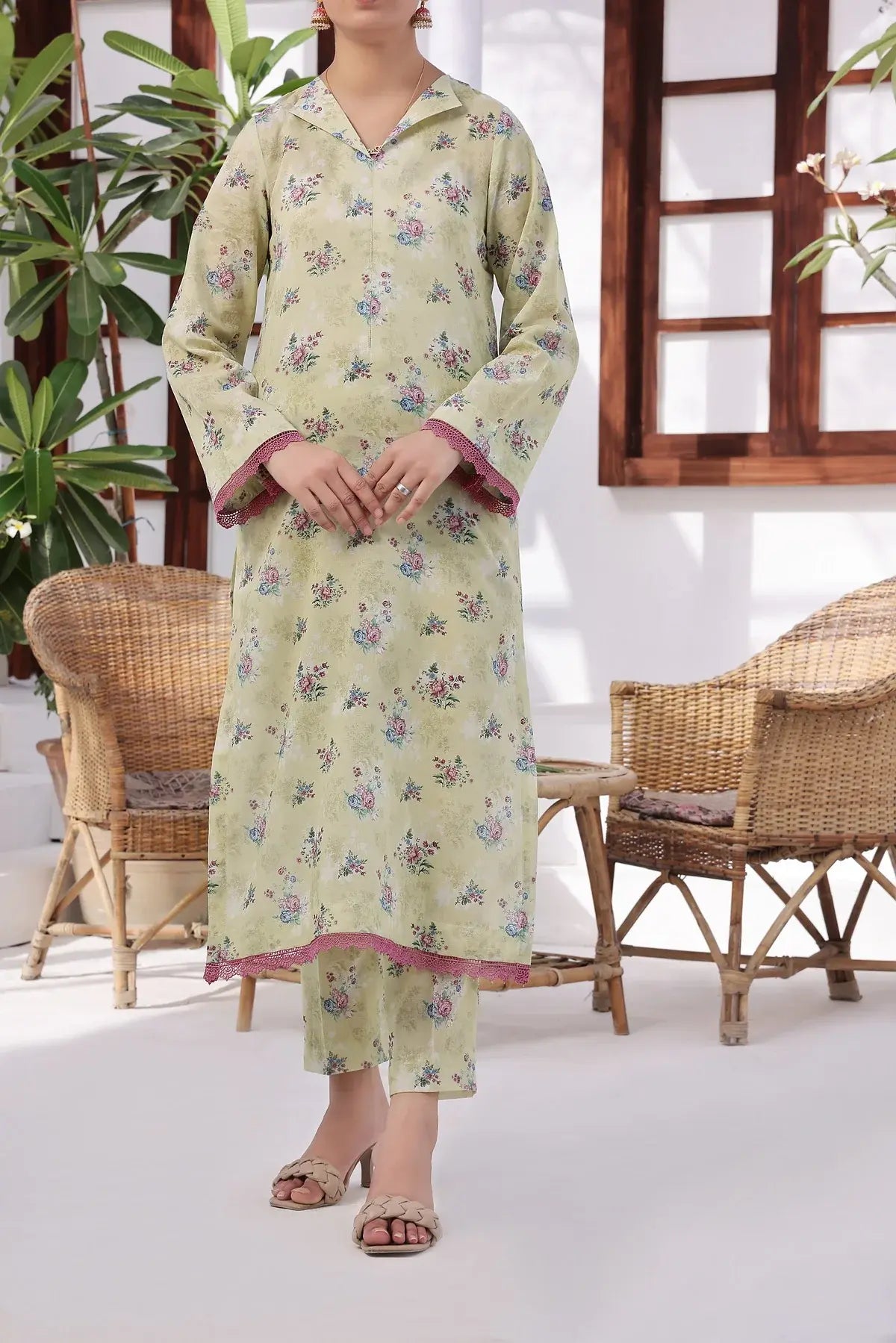 VS Textile Mills Korean Co-ords Lawn Suit - Skin (UNSTITCHED)