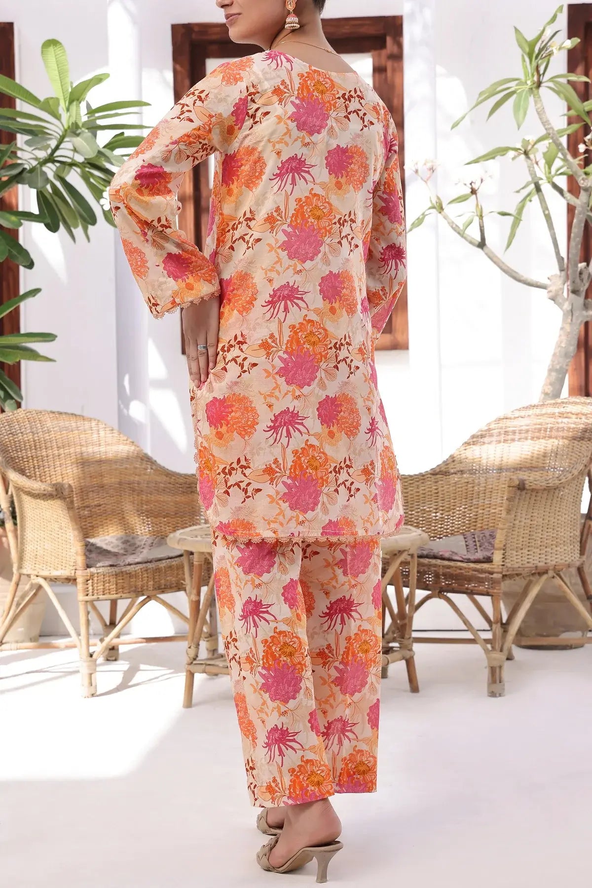 VS Textile Mills Korean Co-ords Printed Lawn Suit - Pink (UNSTITCHED)