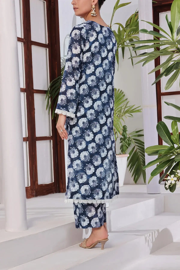 Korean Co-ords  2pc (Unstitched) Printed Lawn Suit