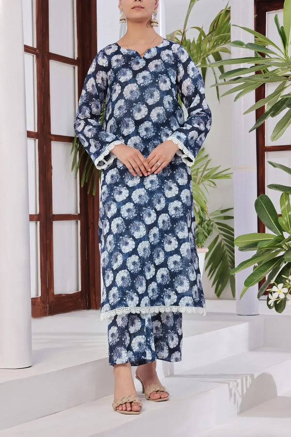 Korean Co-ords  2pc (Unstitched) Printed Lawn Suit