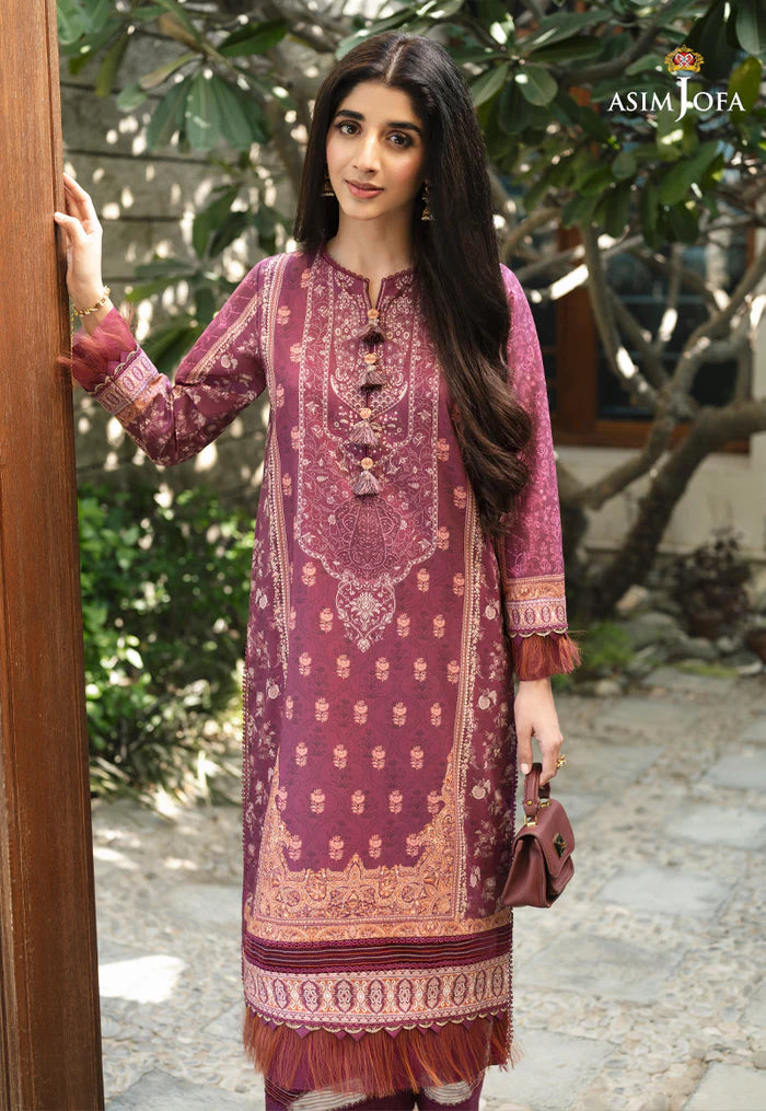 Asim Jofa 2 - PIECE PRINTED CAMBRIC SUIT -  GOLD (UNSTITCHED)