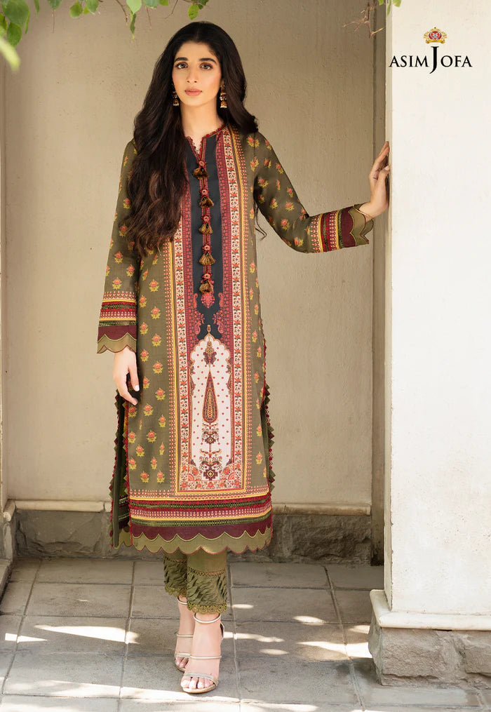 Asim Jofa 2 - PIECE PRINTED LAWN SUIT -  GREEN (UNSTITCHED)