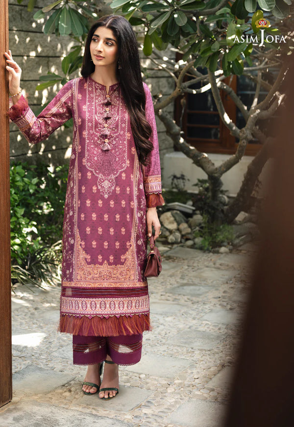 Asim Jofa 2 - PIECE PRINTED CAMBRIC SUIT -  GOLD (UNSTITCHED)