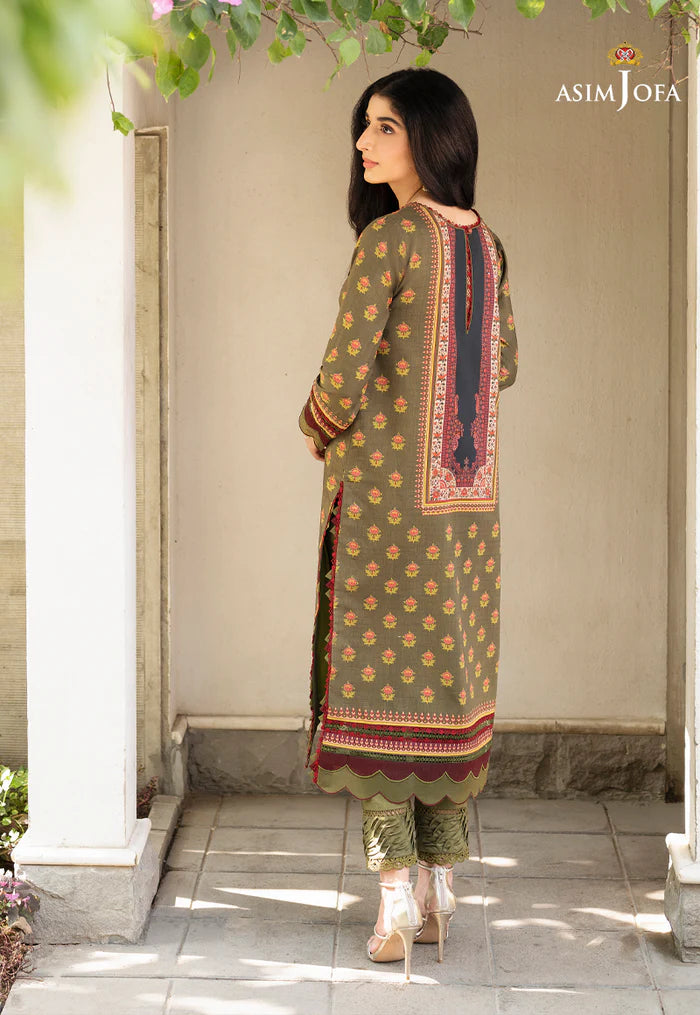 Asim Jofa 2 - PIECE PRINTED LAWN SUIT -  GREEN (UNSTITCHED)