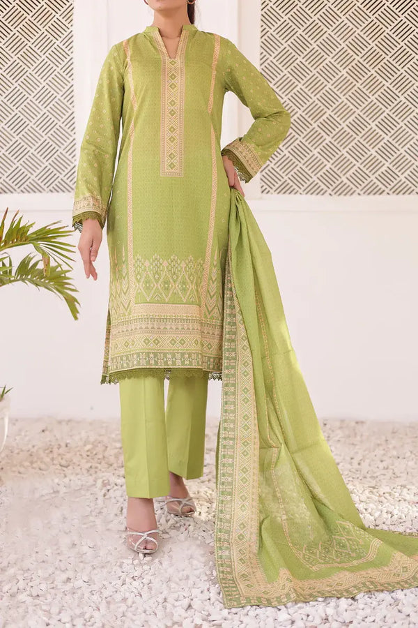 VS Textiles Mills 3PC Printed Lawn Collection - Green (UNSTITCHED)