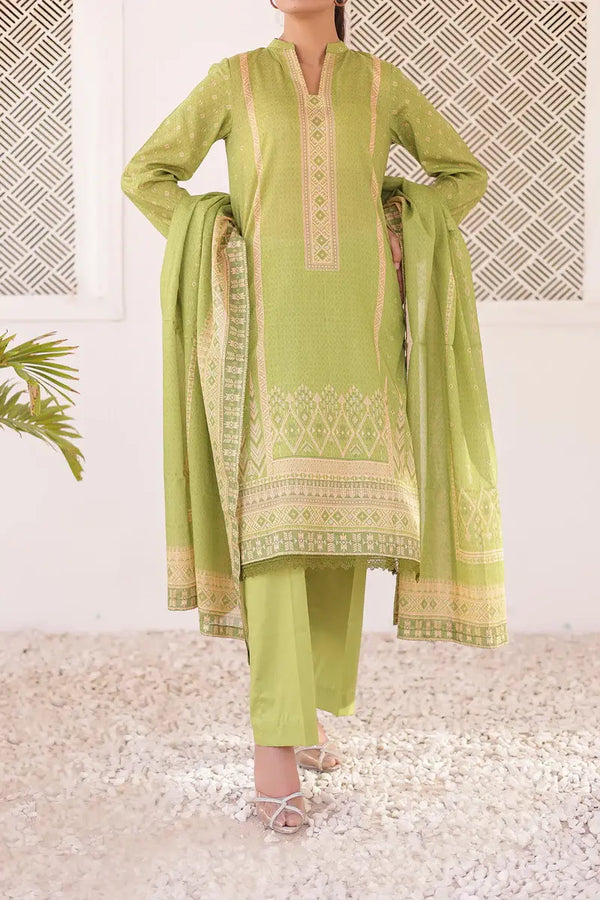 VS Textiles Mills 3PC Printed Lawn Collection - Green (UNSTITCHED)