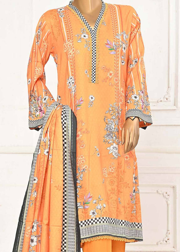 BIN SAEED 3 - PIECE PRINTED LINEN SUIT - YELLOW (PRET)