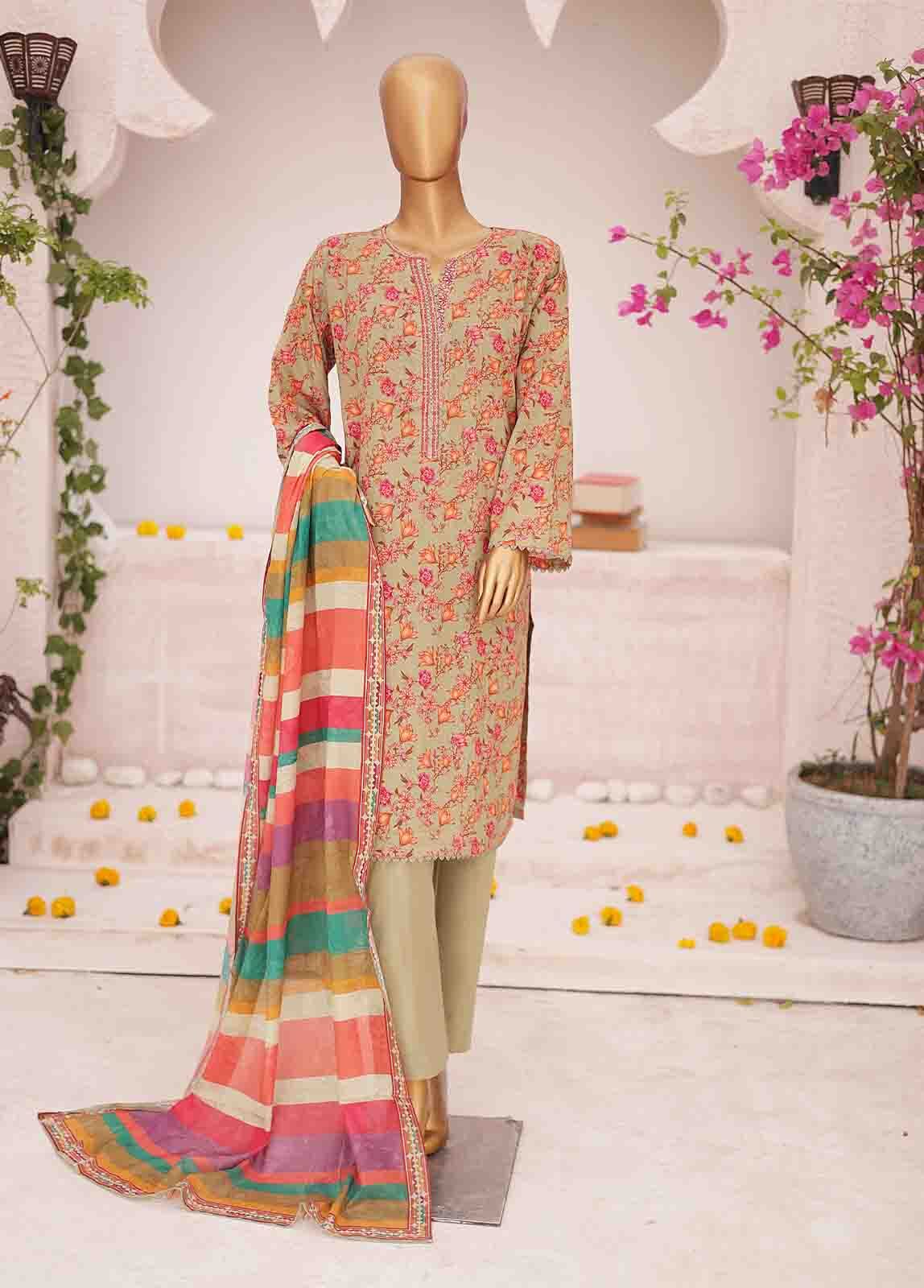 BIN SAEED - 3 PIECE PRINTED LAWN SUIT - MULTI (PRET)