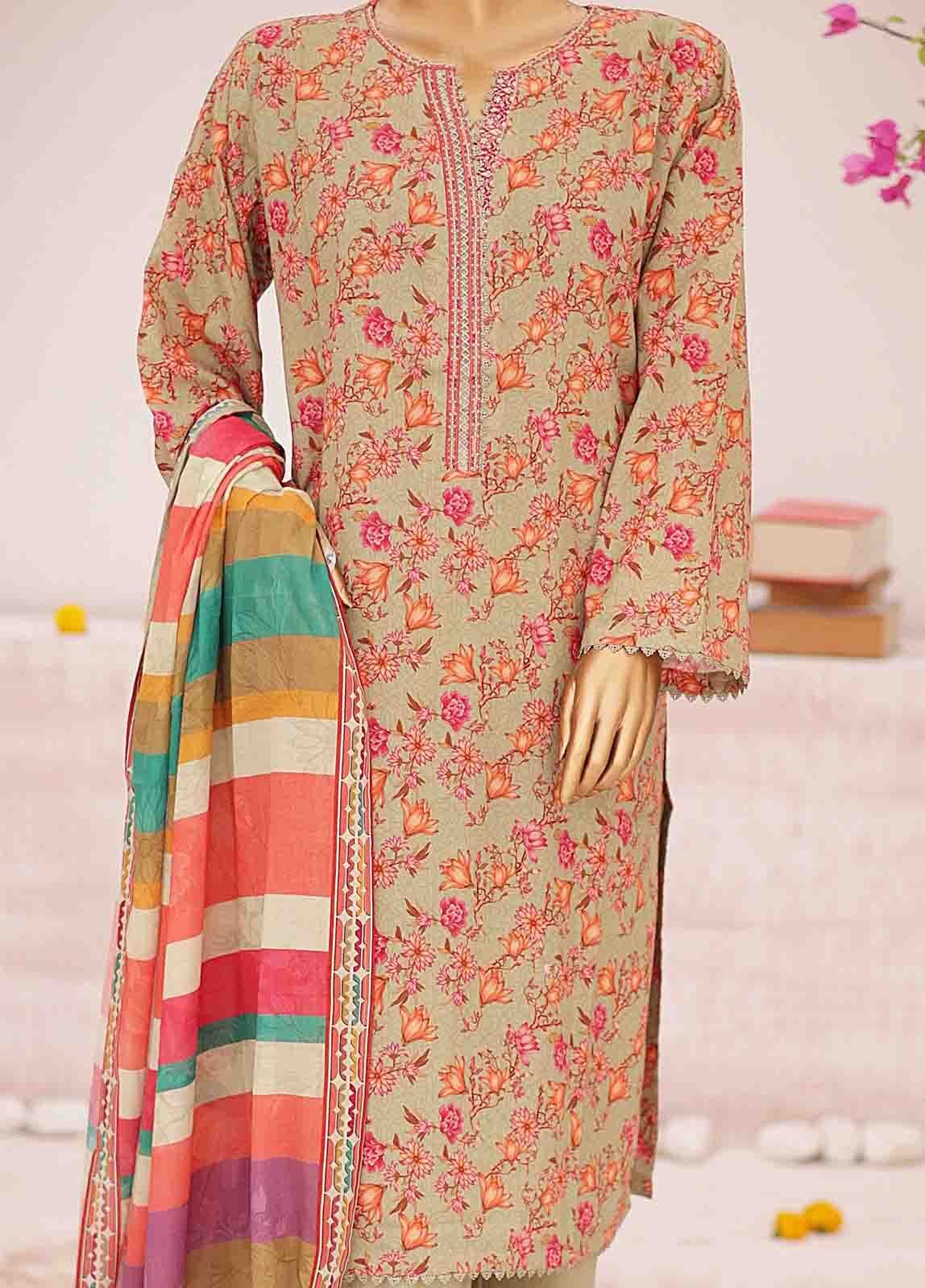 BIN SAEED - 3 PIECE PRINTED LAWN SUIT - MULTI (PRET)