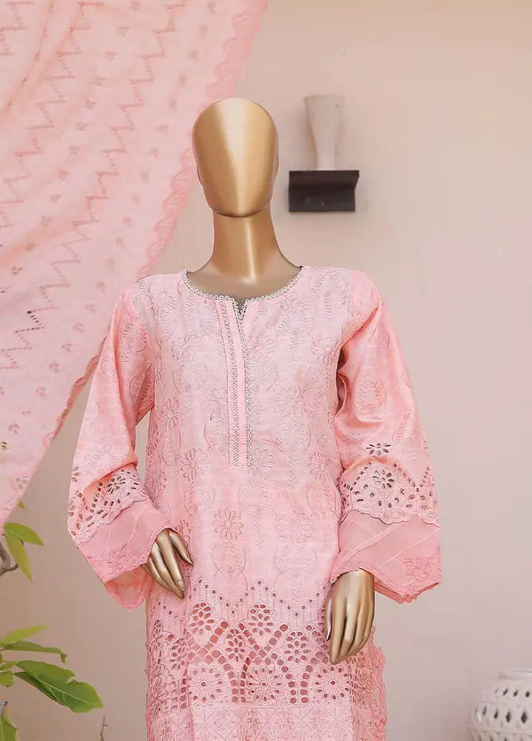 BIN SAEED 3 PIECE - CHICKENKARI COTTON SUIT - PEACH (PRET)