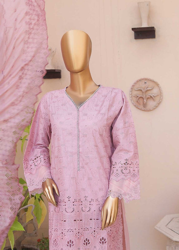 BIN SAEED 3 PIECE - CHICKENKARI COTTON SUIT - TEA PINK (PRET)