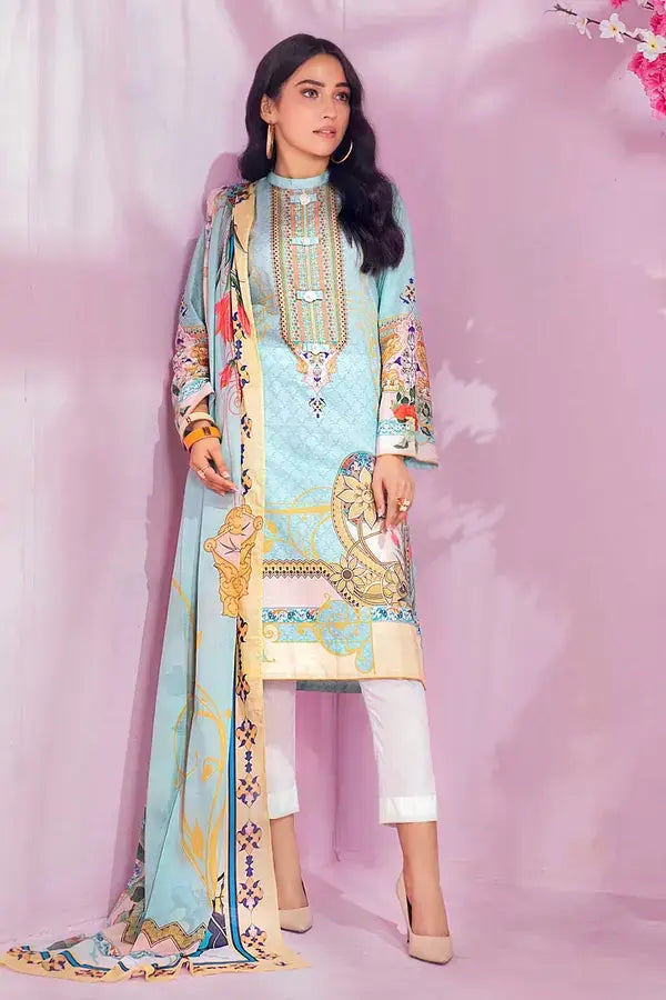 GUL AHMED 2 PIECE PRINTED LAWN SUIT -  MULTI (UNSTITCHED)