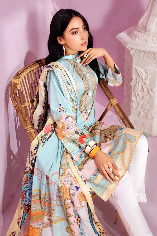 GUL AHMED 2 PIECE PRINTED LAWN SUIT -  MULTI (UNSTITCHED)