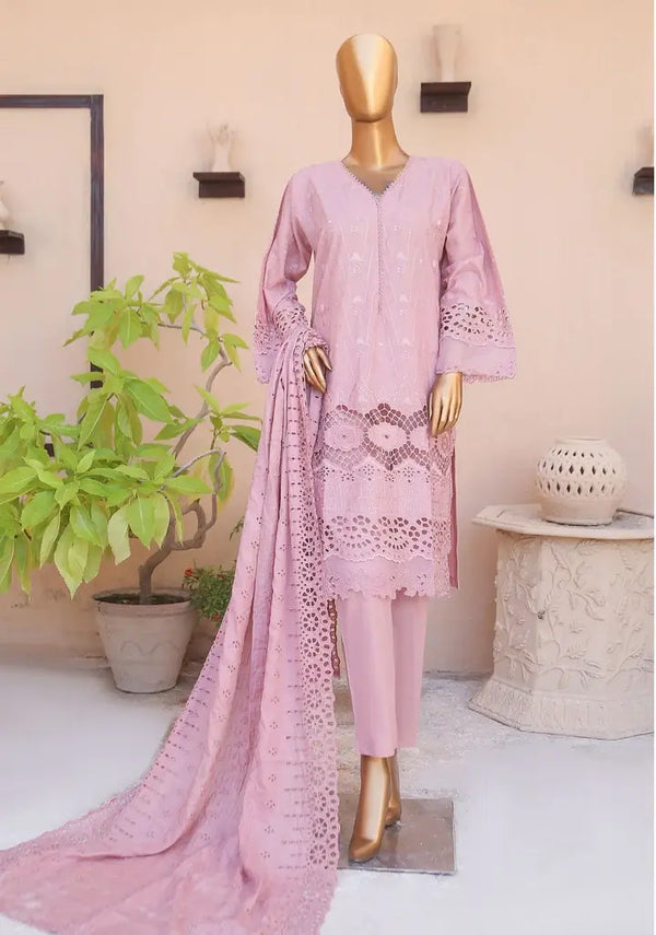 BIN SAEED 3 PIECE - CHICKENKARI COTTON SUIT - TEA PINK (PRET)