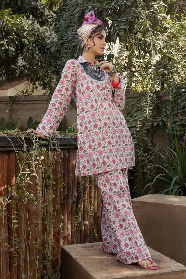 GUL AHMED 2 PIECE PRINTED LAWN SUIT - Light Pink (UNSTITCHED)