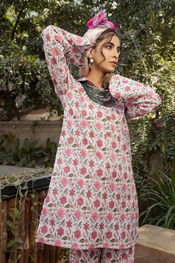 GUL AHMED 2 PIECE PRINTED LAWN SUIT - Light Pink (UNSTITCHED)