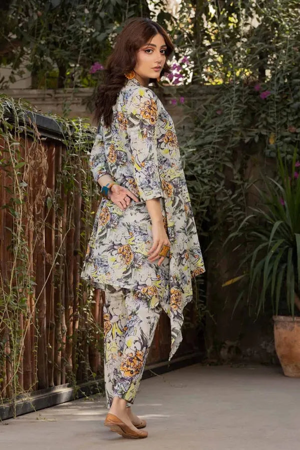 GUL AHMED 2 PIECE PRINTED LAWN SUIT - PURPLE (UNSTITCHED)